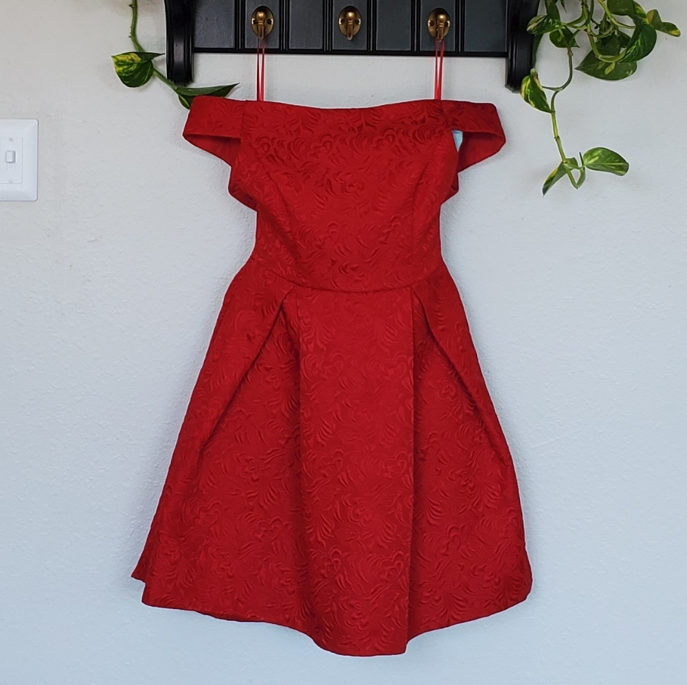 Off Shoulder Formal red dress